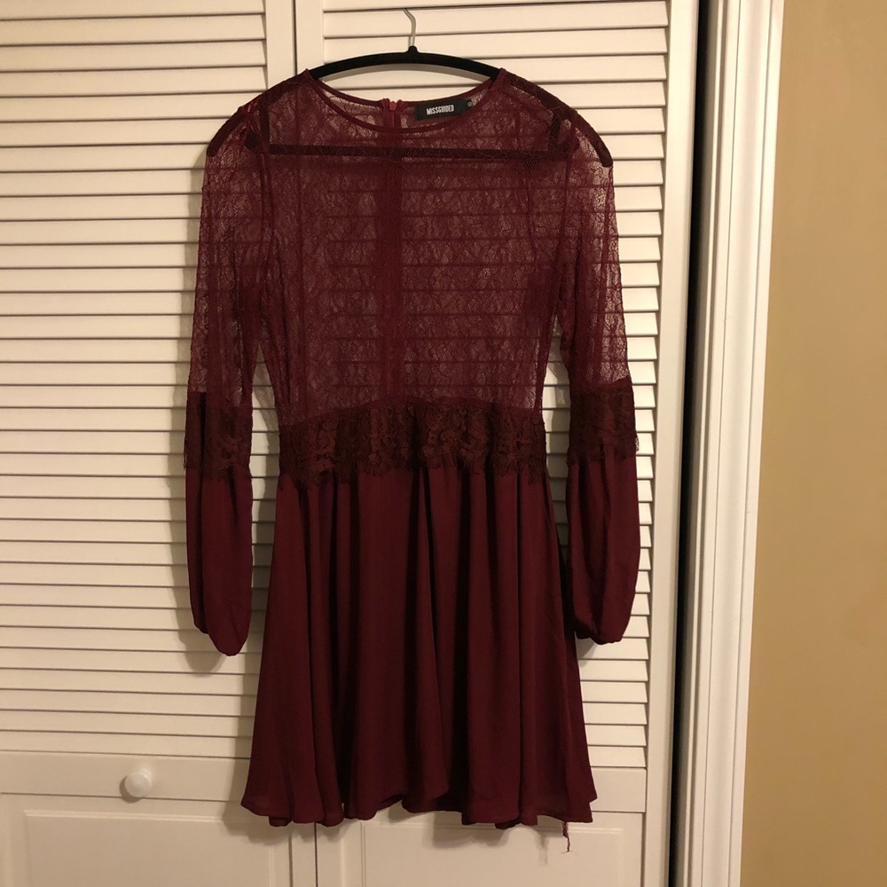 Missguided flowy lace top dress